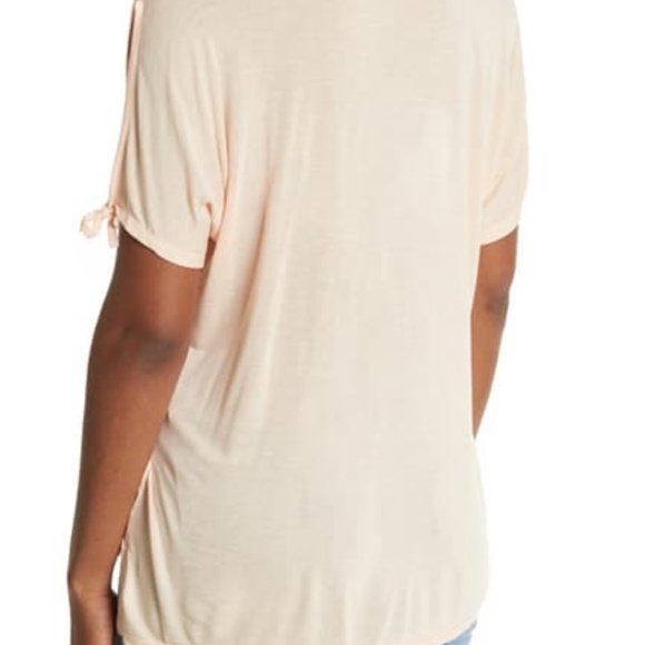 ALLSAINTS Kay Tie Sleeve V-Neck T-Shirt - Picture 2 of 3